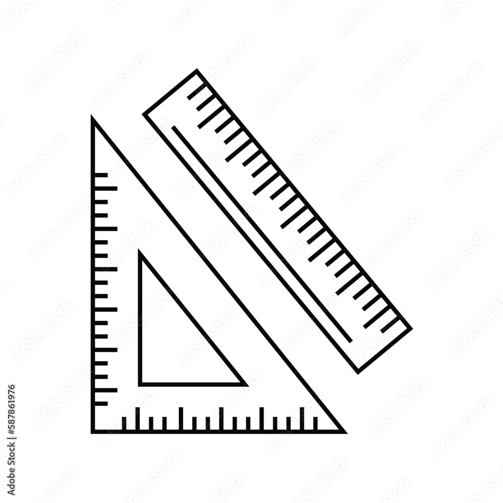 ruler, icon, line, vector, illustration, desing, logo, teplate, flat,style