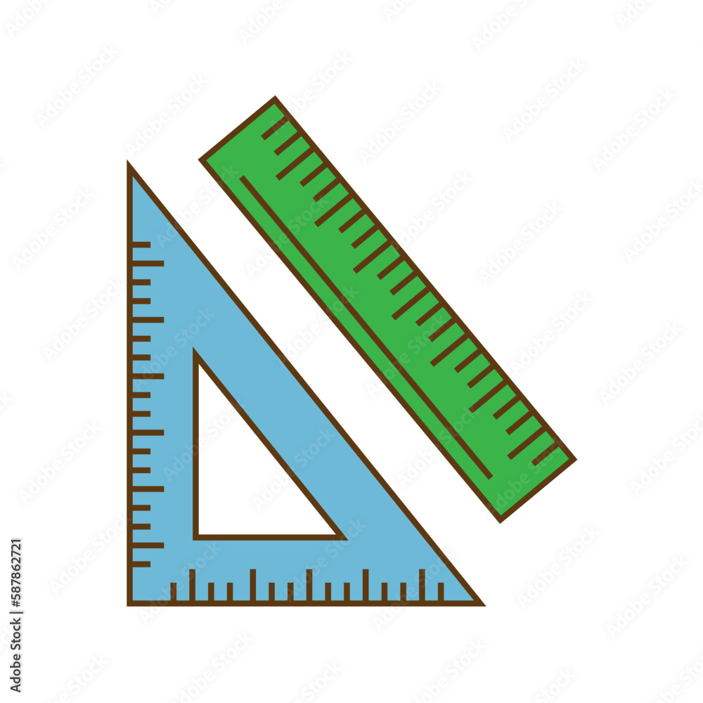 ruler, icon, color, vector, illustration, desing, logo, teplate, flat,style