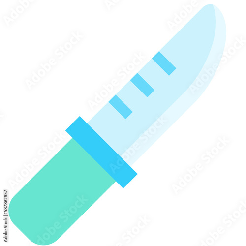 diver knife flat icon