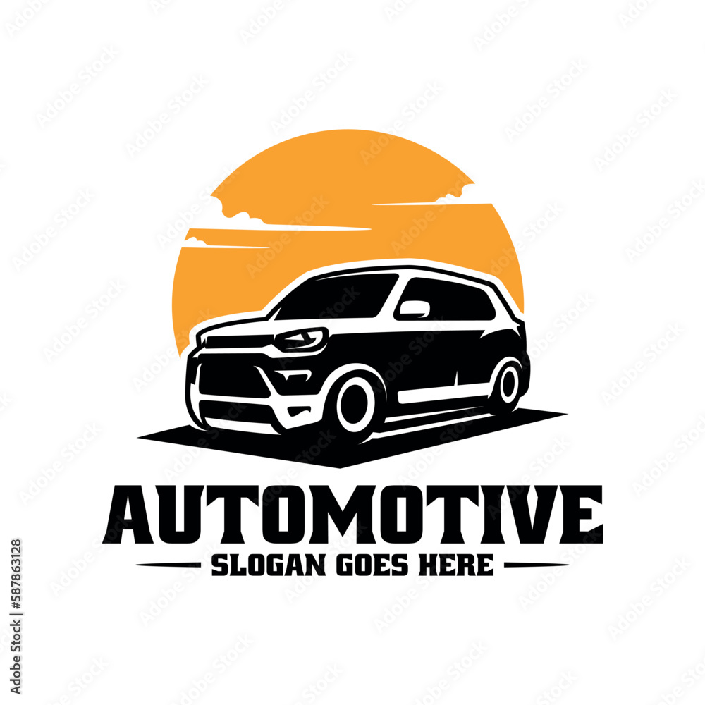 mini car illustration logo vector
