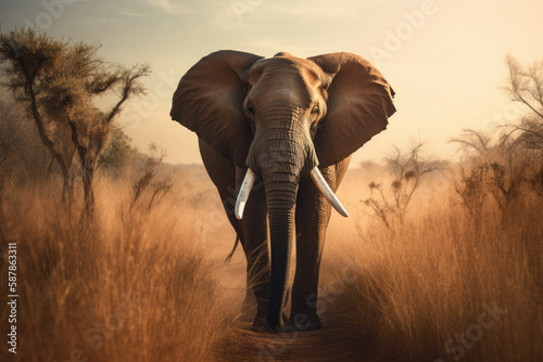 Elephant in savannah © justagirl