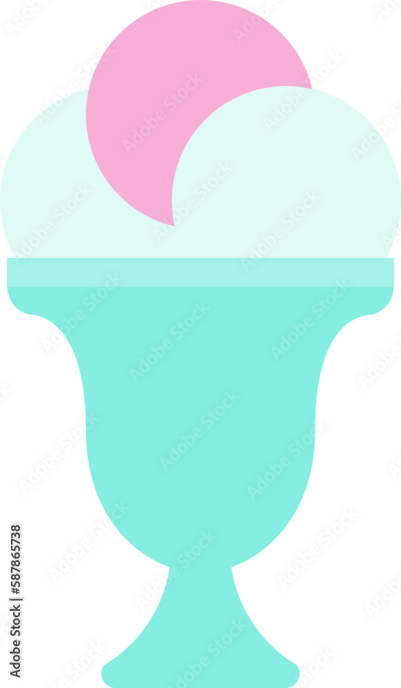 icecream sundae flat icon