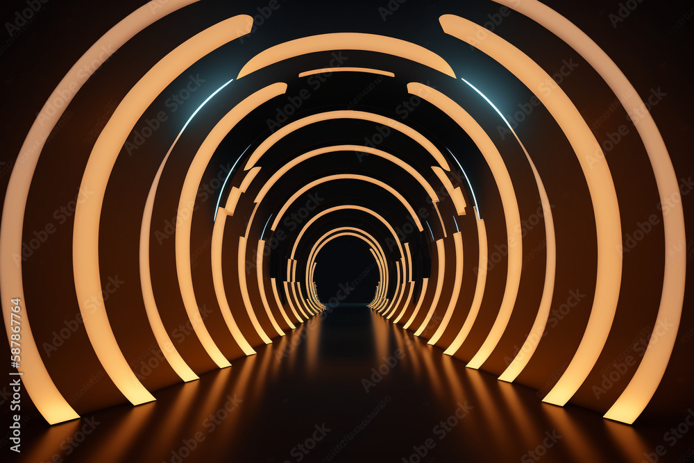 Obraz premium abstract tunnel background, Generative AI 
