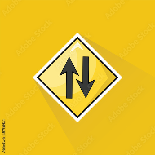 Illustration of Two Way Sign in Flat Design Free Download Illustration of Two Way Sign in Flat Design - GFXLoad