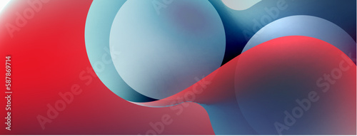 Fluid abstract background, round shapes and circle flowing design for wallpaper, banner, background or landing