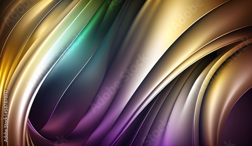 3d iridescent gradient background for wallpaper cover   Vibrant colourful gradient holographic overlapping render for banner  background. generative ai