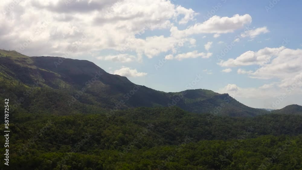 Aerial drone of Mountain landscape with mountain peaks covered with forest. Aerial drone of Mountain landscape with mountain peaks covered with forest.