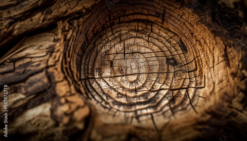 Concentric tree rings reveal ancient history in wood generated by AI