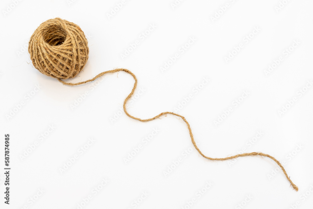 Reel of jute twine on white isolated background Reel of jute twine on white isolated background