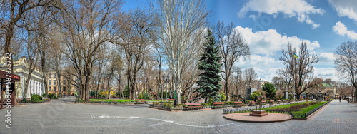 City square in the historical center of Odessa, Ukraine photo