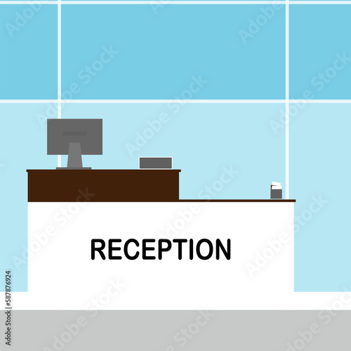 Customer at the reception, welcoming and registering 