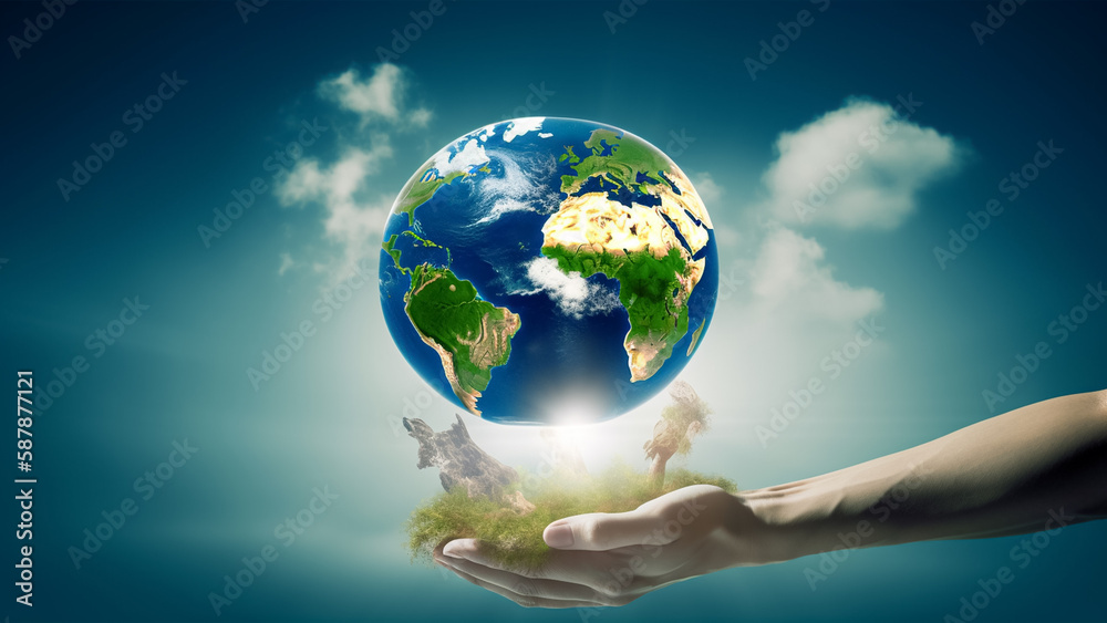 Saving world Ecology concept Saving world Ecology concept