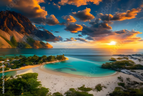 sunset on the beach © DJC Design