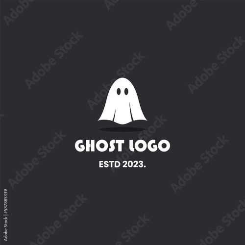 simple flat ghost logo design modern concept