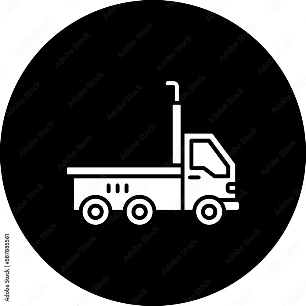 Trailer Truck Glyph Inverted Icon Trailer Truck Glyph Inverted Icon