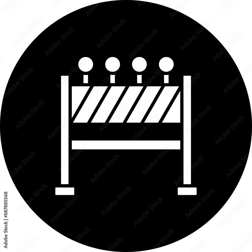 Road Block Glyph Inverted Icon Road Block Glyph Inverted Icon