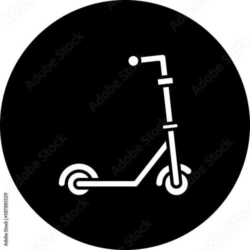Kick Scooter Glyph Inverted Icon