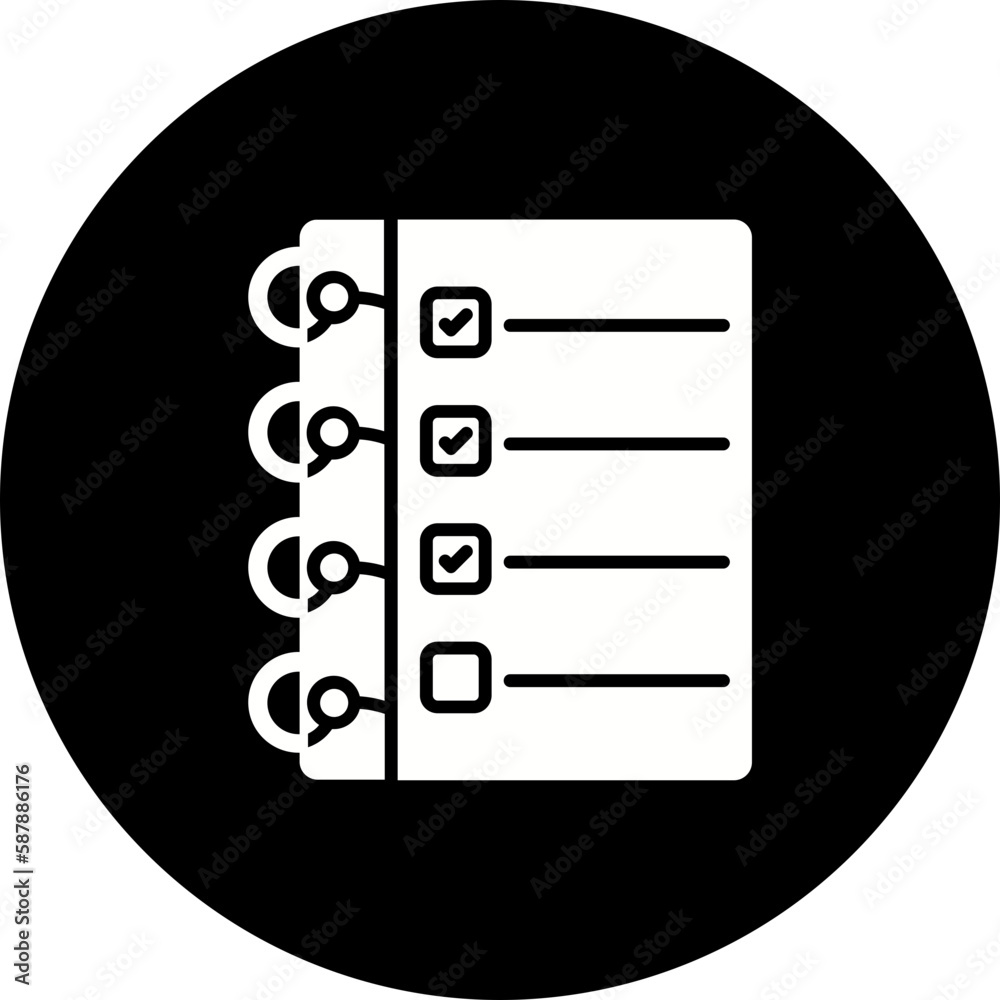 Agenda Glyph Inverted Icon Agenda Glyph Inverted Icon