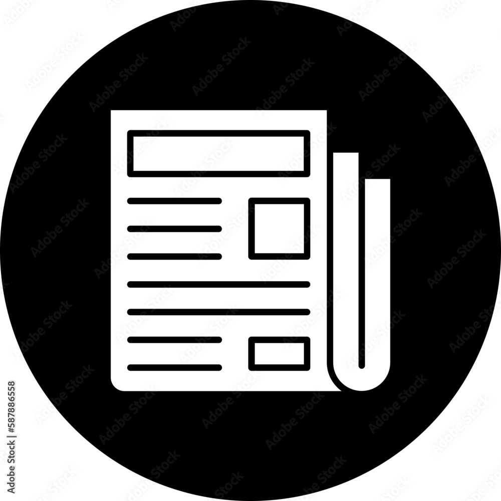 Newspaper Glyph Inverted Icon Newspaper Glyph Inverted Icon