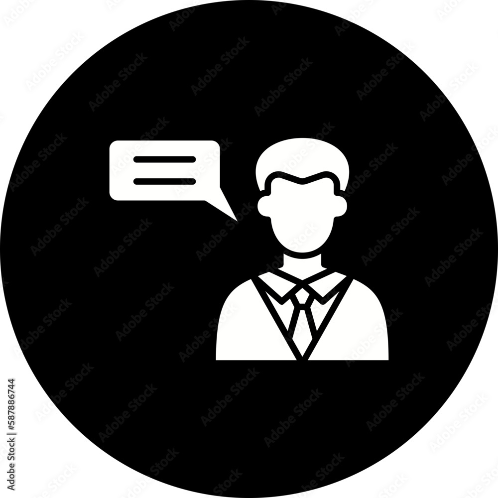 Opinion Glyph Inverted Icon