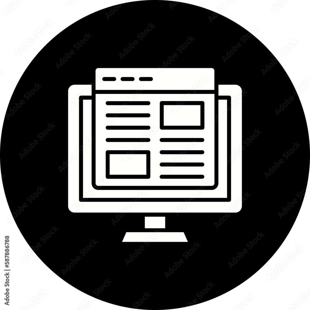 Website Glyph Inverted Icon