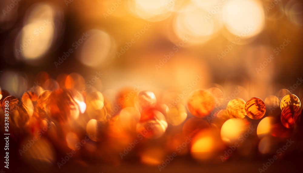 Golden Christmas ornaments illuminate dark backdrop beautifully generated by AI Golden Christmas ornaments illuminate dark backdrop beautifully generated by AI