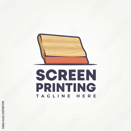 modern squeegees silk screen printing logo template vector illustration design