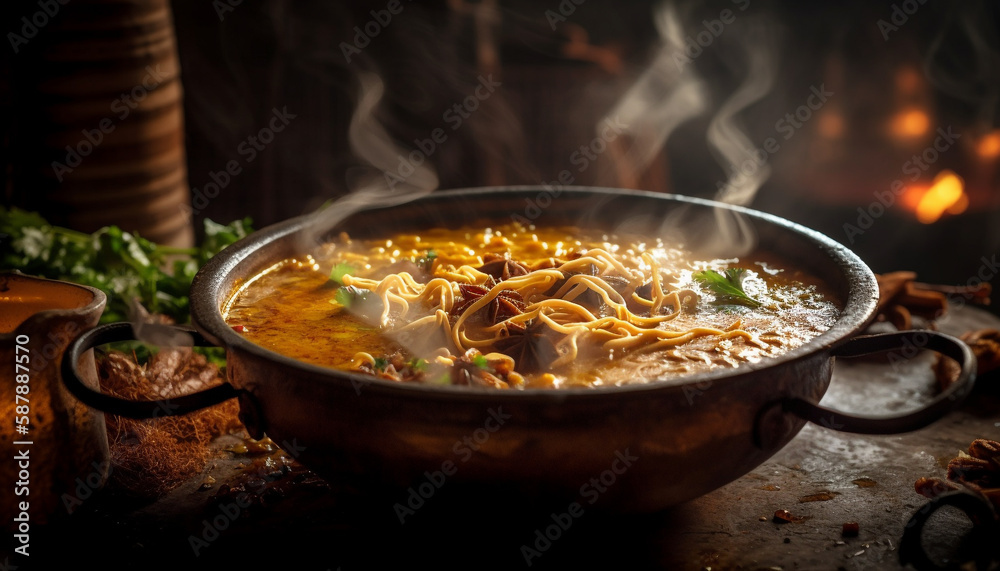 Fresh vegetable soup, ready to eat and healthy generated by AI Fresh vegetable soup, ready to eat and healthy generated by AI