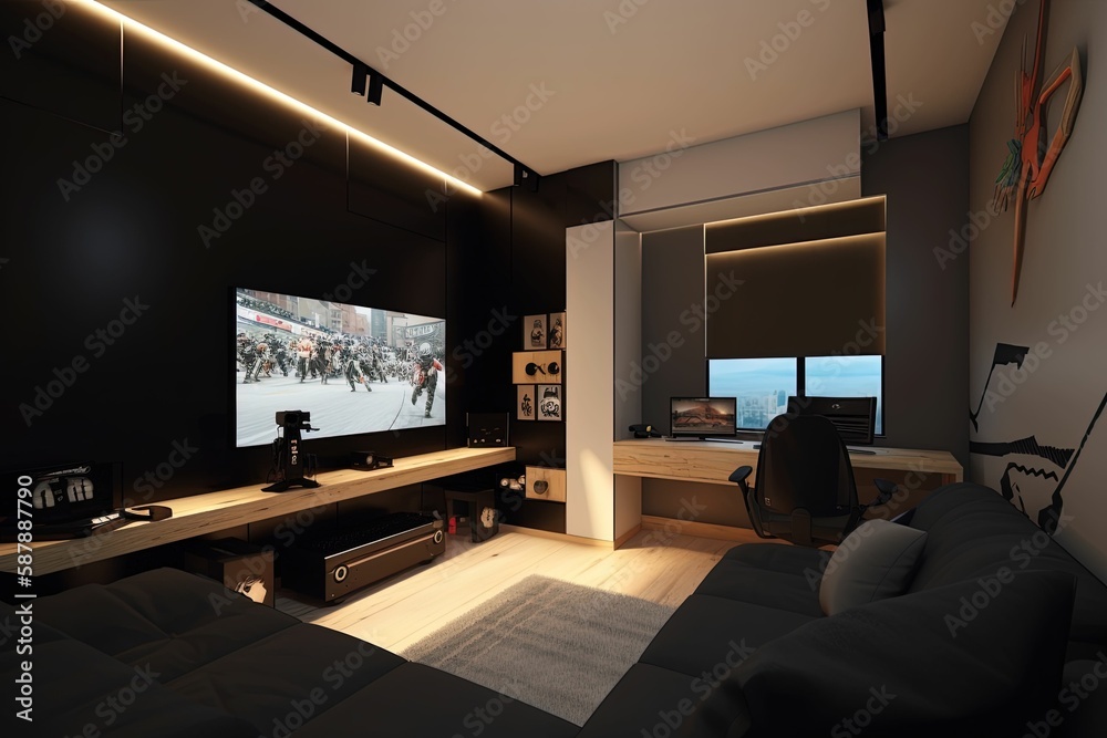 Fototapeta premium Gaming living room interior.