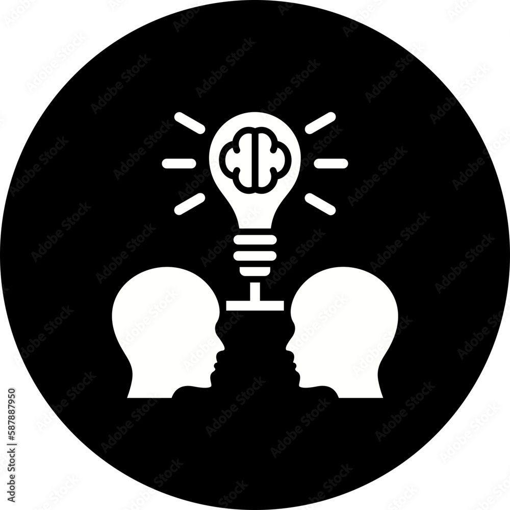 Brainstorm Glyph Inverted Icon Brainstorm Glyph Inverted Icon