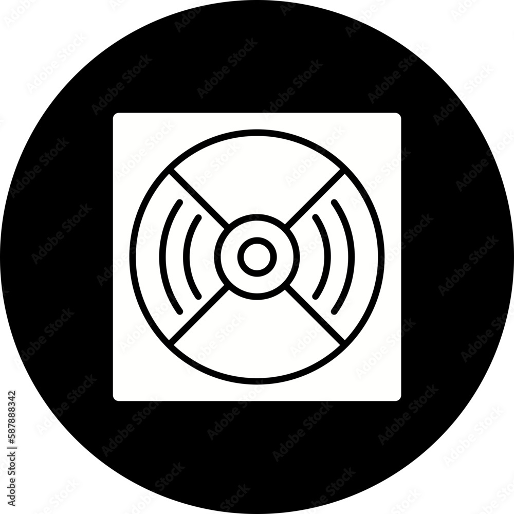 Compact Disc Glyph Inverted Icon Compact Disc Glyph Inverted Icon