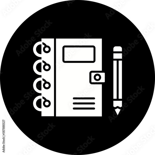 Notebook Glyph Inverted Icon