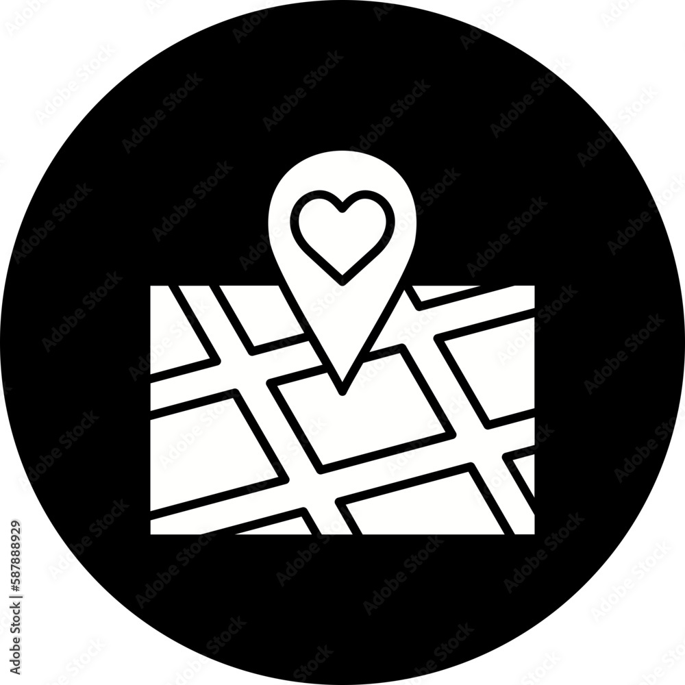 Favorite Location Glyph Inverted Icon Favorite Location Glyph Inverted Icon