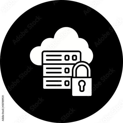 Secure Server Glyph Inverted Icon