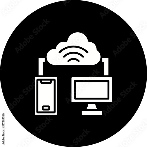 Wifi Connection Glyph Inverted Icon