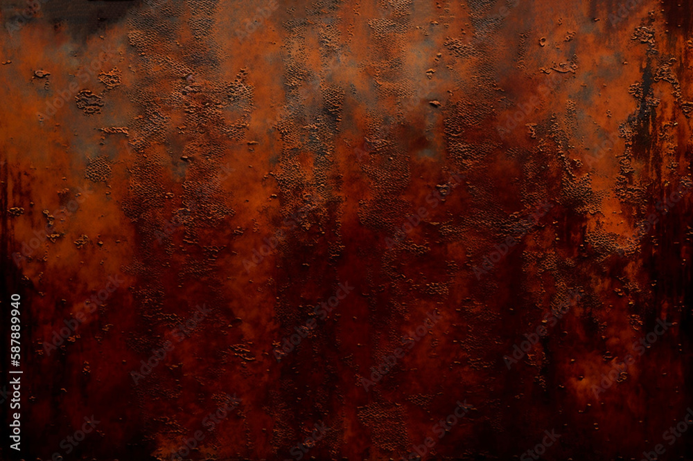 Rusted brown metal plate texture grunge abstract background, industrial style chic, Generative AI Rusted brown metal plate texture grunge abstract background, industrial style chic, Generative AI