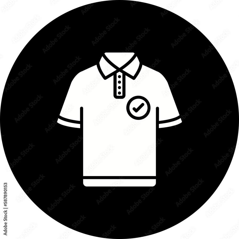 Polo Shirt Glyph Inverted Icon Polo Shirt Glyph Inverted Icon