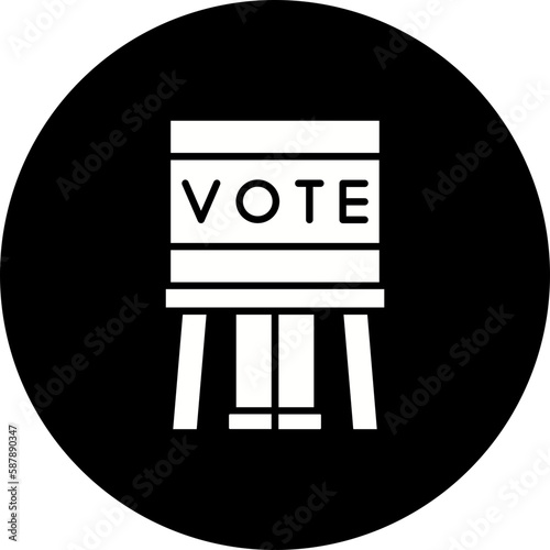Voting Booth Glyph Inverted Icon