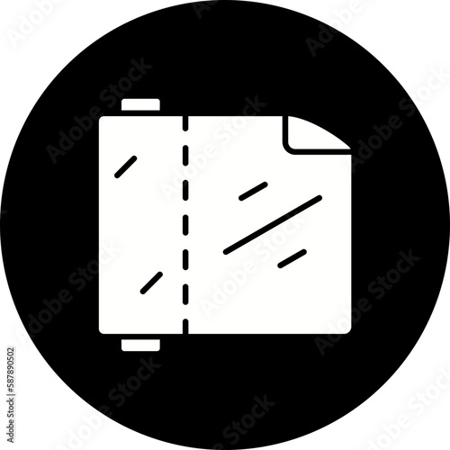 Plastic Wrap Glyph Inverted Icon