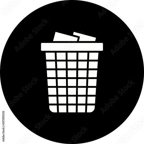 Paper Bin Glyph Inverted Icon