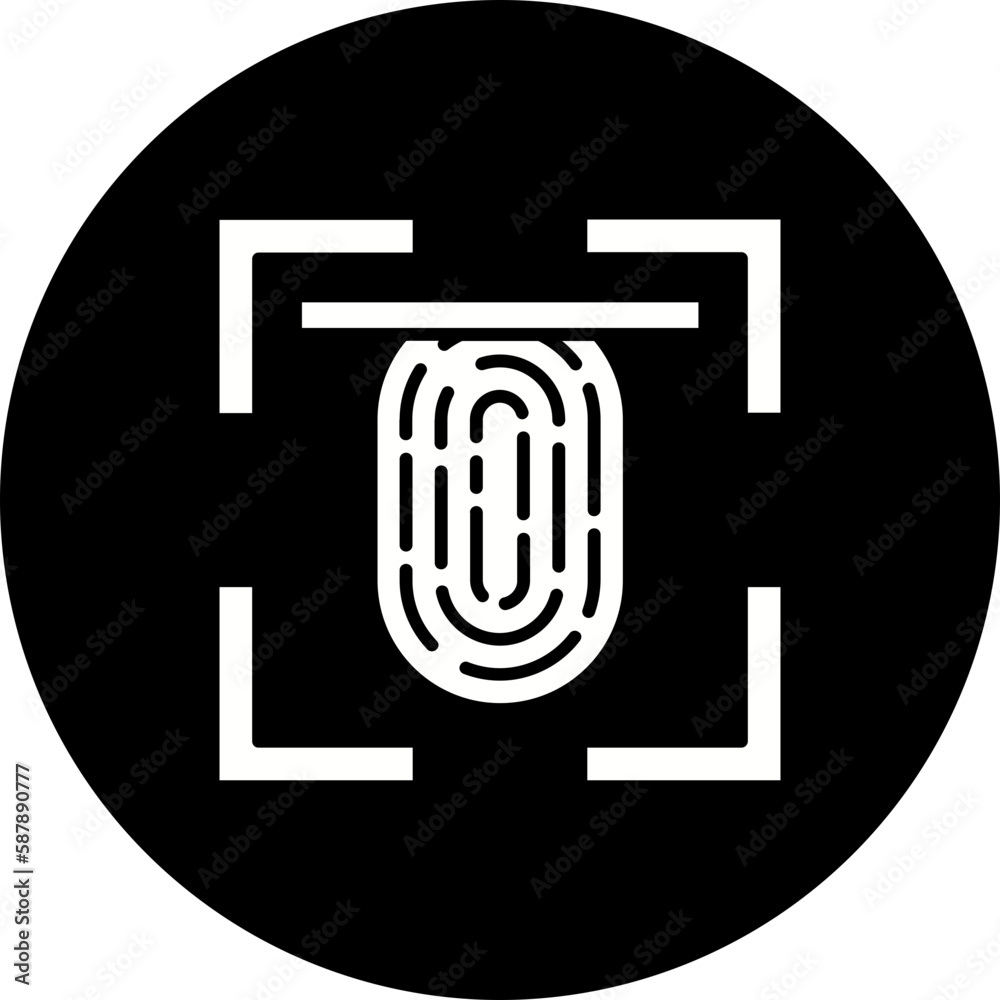 Fingerprint Scanner Glyph Inverted Icon Fingerprint Scanner Glyph Inverted Icon