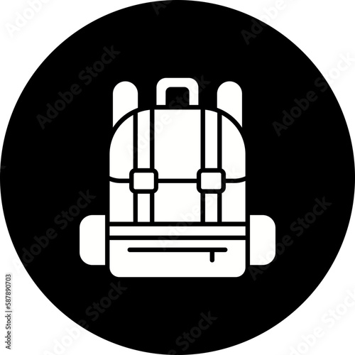 Bagpack Glyph Inverted Icon