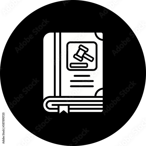 Law Book Glyph Inverted Icon