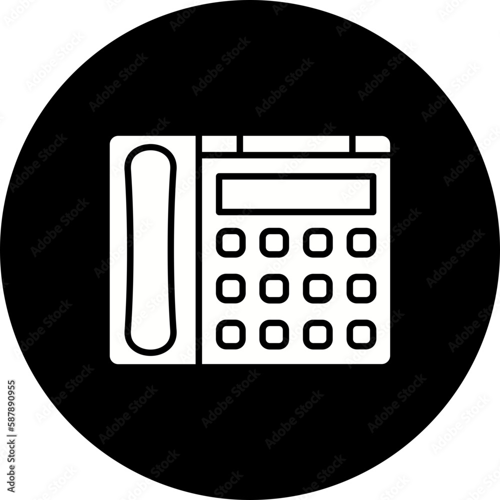 Telephone Glyph Inverted Icon