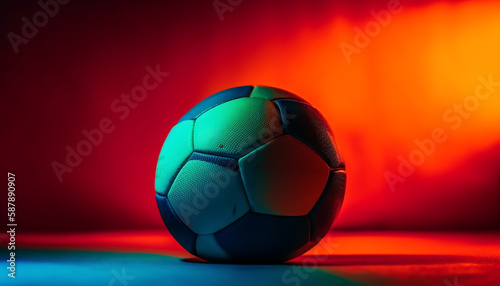 Competitive soccer ball ignites championship success flames generated by AI