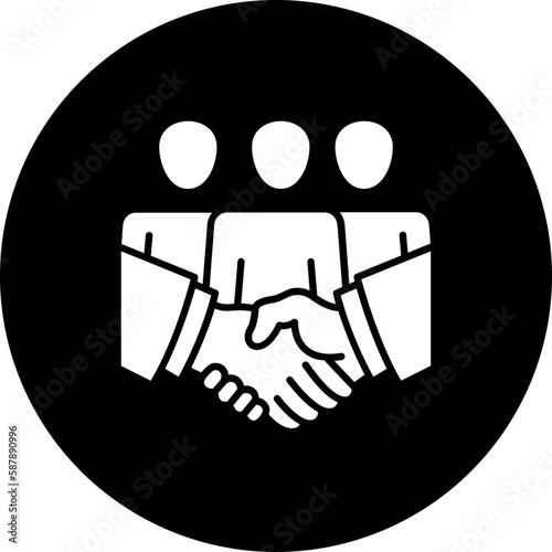 Teamwork Glyph Inverted Icon