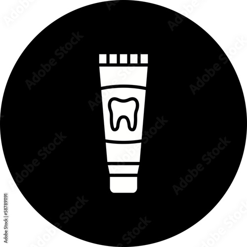 Toothpaste Glyph Inverted Icon