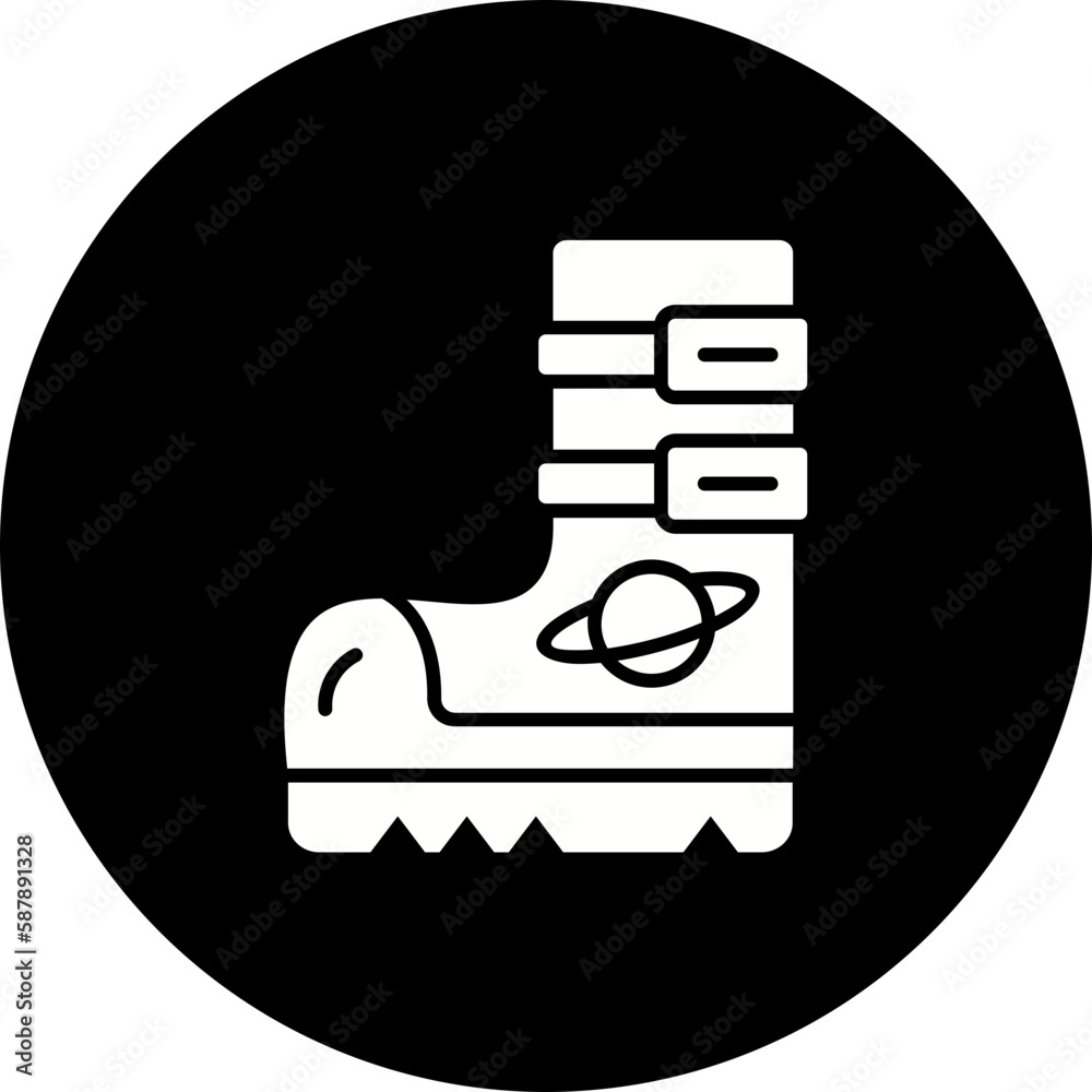 Space Boots Glyph Inverted Icon Space Boots Glyph Inverted Icon