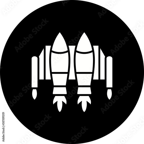 Jetpack Glyph Inverted Icon