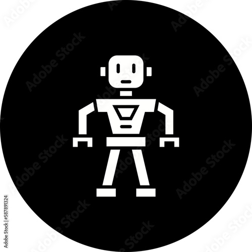 Robot Glyph Inverted Icon